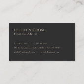 Financieel Adviseur Monogram Professional Visitekaartje (Achterkant)
