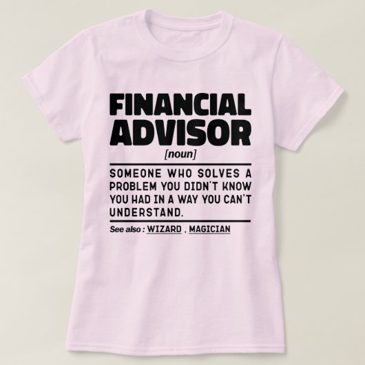 Financieel adviseur Noun Finance Cool Consulting J T-shirt (Design voorkant)