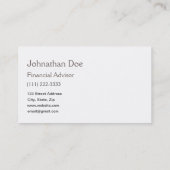 Financieel Adviseur Persoonlijke Kaart Visitekaartje (Achterkant)
