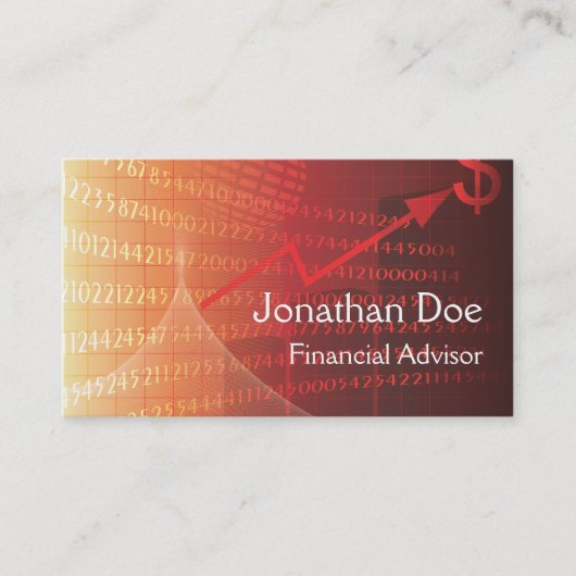 Financieel Adviseur Persoonlijke Kaart Visitekaartje (Voorkant)