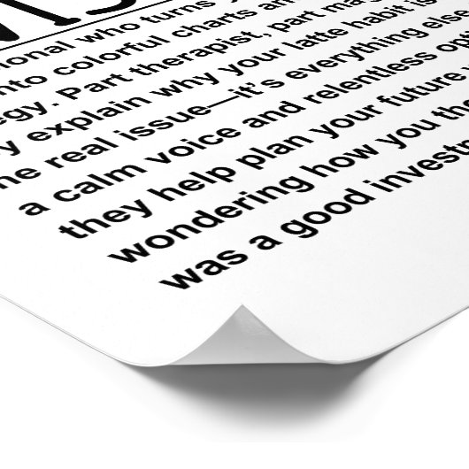 Financieel adviseur poster (Hoek)