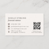 Financieel Adviseur QR Code Blush Pink Luxury Visitekaartje (Achterkant)