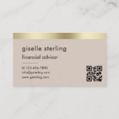 Financieel Adviseur QR Code Faux Gold Folie Monogr Visitekaartje (Achterkant)