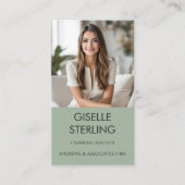 Financieel adviseur Sage Green Professional Foto Visitekaartje (Voorkant)