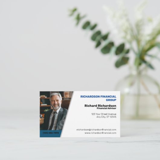 Financieel adviseur visitekaartje (Staand voorkant)