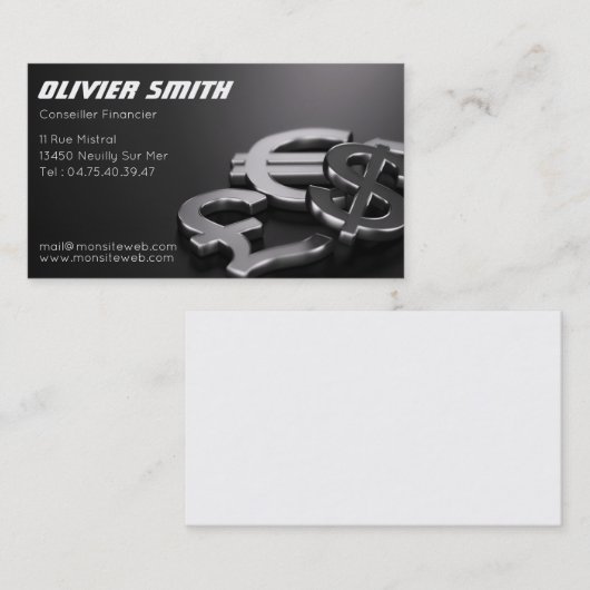 Financieel adviseur visitekaartje (Voorkant / Achterkant)