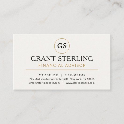 Financieel adviseur White Gold Luxury Visitekaartje (Voorkant)