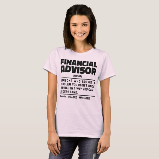 Financieel adviseur Zelfstandig naamwoord Financië T-shirt (Voorkant volledig)