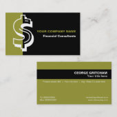 Financieel adviseur zwart olijf visitekaartje (Voorkant / Achterkant)
