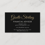 Financieel Agent Black Gold Foto QR-code Visitekaartje (Achterkant)