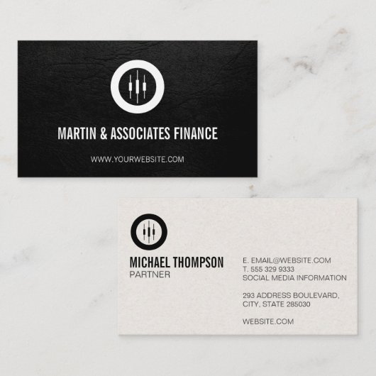 Financieel | Candlestick Stock Trader Logo Visitekaartje (Voorkant / Achterkant)