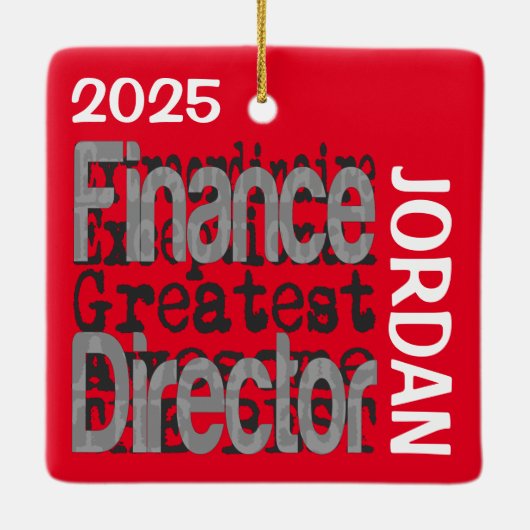 Financieel Directeur Extraordinaire Aangepast Keramisch Ornament (Achterkant)