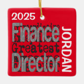 Financieel Directeur Extraordinaire Aangepast Keramisch Ornament (Voorkant)