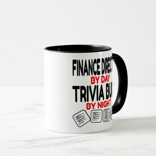 Financieel directeur houdt van spelen trivia mok (Voorkant rechts)