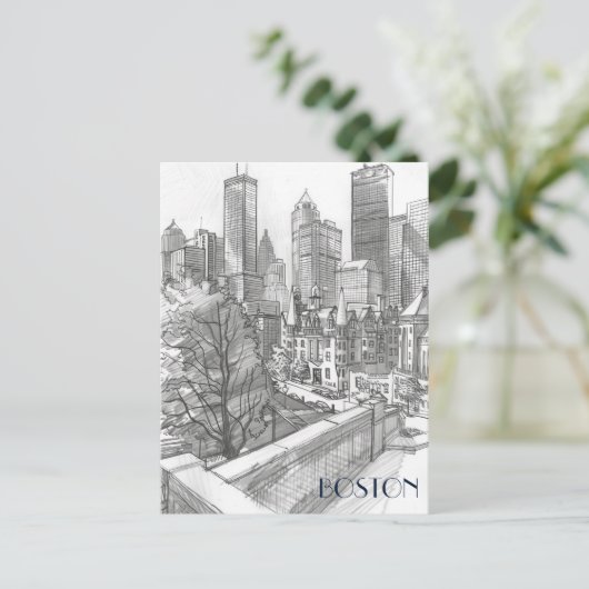 Financieel District Boston Briefkaart (Staand voorkant)