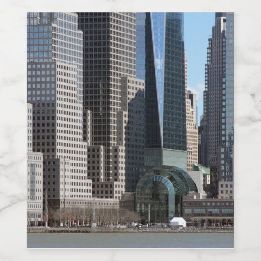 Financieel district Manhattan Wijn Etiket (Enkel label)