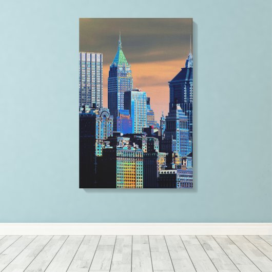 Financieel district Neder-Manhattan Poster Canvas Afdruk (Insitu (Houten vloer))
