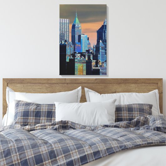 Financieel district Neder-Manhattan Poster Canvas Afdruk (Insitu (Slaapkamer))