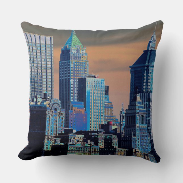 Financieel district Neder-Manhattan Poster Kussen (Voorkant)