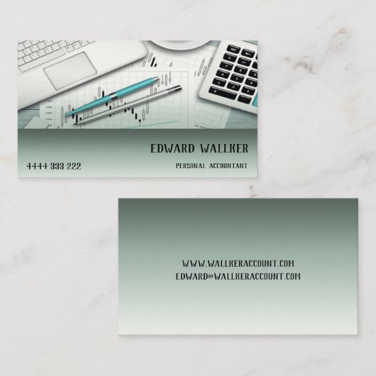 Financieel financieel manager persoonlijke account visitekaartje (Voorkant / Achterkant)