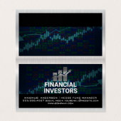 Financieel grafieklogo | Aandelenrapporten Visitekaartje (Buitenkant ongevouwen)