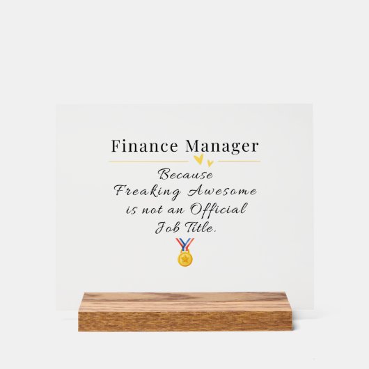 Financieel Manager Acryl Bord (Voorkant)