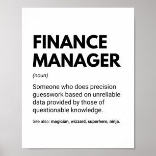 Financieel manager Funny Specialist Definitie Poster