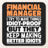 Financieel Manager Ik probeer het grappig cool te Kartonnen Onderzetters (Voorkant)