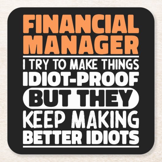 Financieel Manager Ik probeer het grappig cool te Kartonnen Onderzetters (Voorkant)