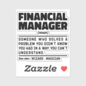 Financieel manager Noun Management Inspirerend Sticker (Vel)
