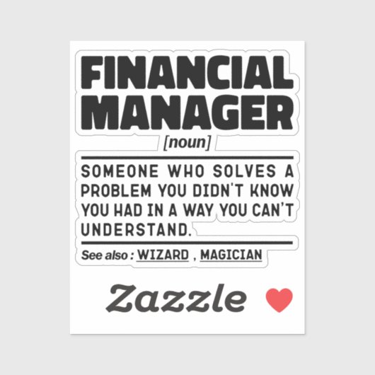 Financieel manager Noun Management Inspirerend Sticker (Vel)