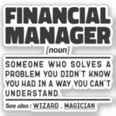 Financieel manager Noun Management Inspirerend Sticker (Voorkant)