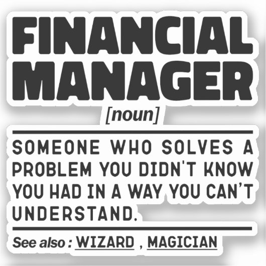 Financieel manager Noun Management Inspirerend Sticker (Voorkant)