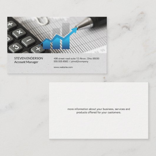 financieel overzicht | Pen Documenten Visitekaartje (Voorkant / Achterkant)