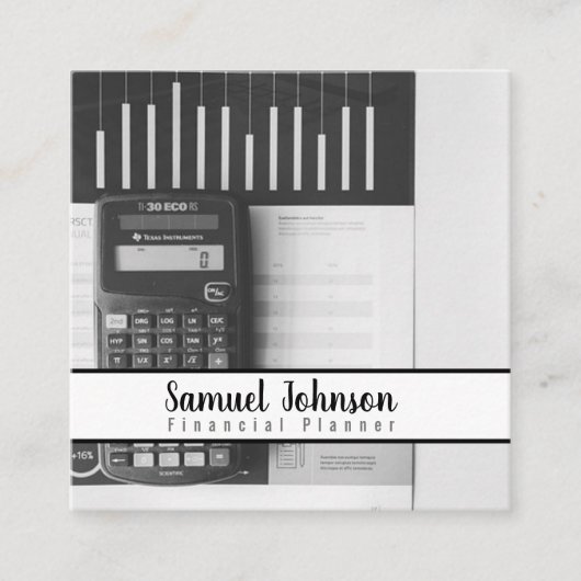 Financieel Planner Accountant Vermogensbeheer Vierkante Visitekaartje (Voorkant)