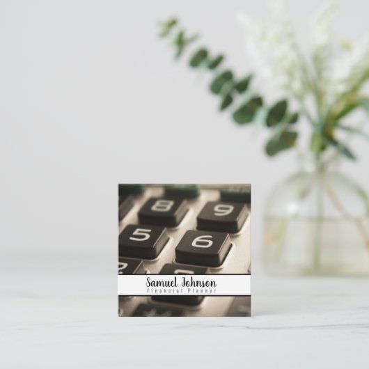 Financieel Planner Accountant Vermogensbeheer Vierkante Visitekaartje (Staand voorkant)