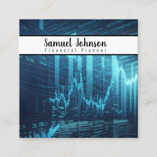 Financieel Planner Accountant Vermogensbeheer Vierkante Visitekaartje (Voorkant)