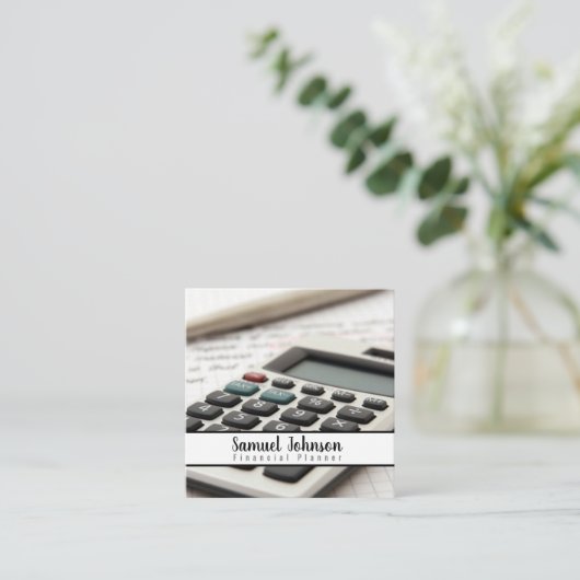 Financieel Planner Accountant Vermogensbeheer Vierkante Visitekaartje (Staand voorkant)