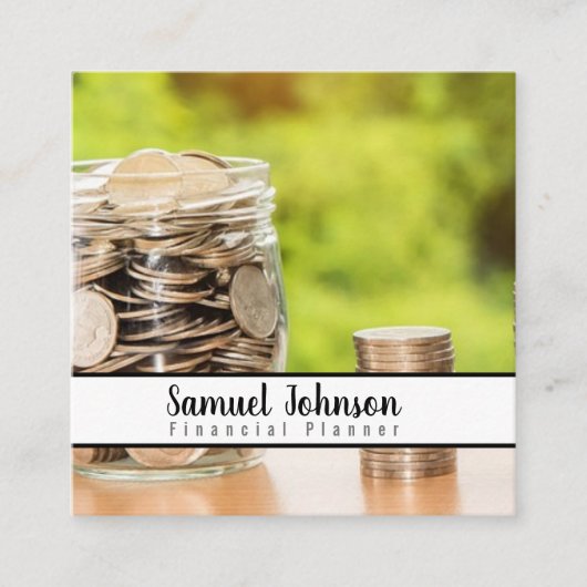 Financieel Planner Accountant Vermogensbeheer Vierkante Visitekaartje (Voorkant)