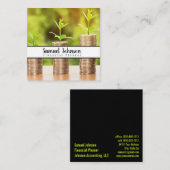 Financieel Planner Accountant Vermogensbeheer Vierkante Visitekaartje (Voorkant / Achterkant)