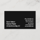 Financieel Planner Accountant Vermogensbeheer Visitekaartje (Achterkant)