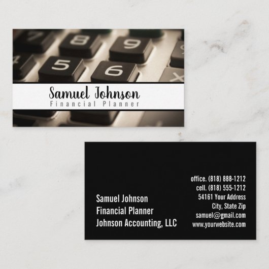 Financieel Planner Accountant Vermogensbeheer Visitekaartje (Voorkant / Achterkant)