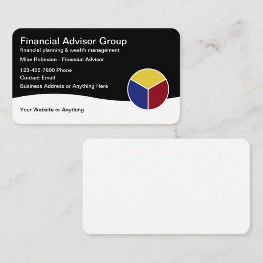 Financieel planner en vermogensbeheer visitekaartje (Voorkant / Achterkant)