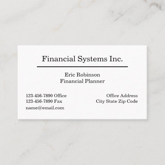 Financieel Planner Professionele Visitekaartjes (Voorkant)
