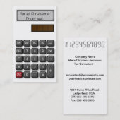 Financieel rekenmachine Visitekaartje (wit) (Voorkant / Achterkant)