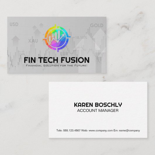 Financieel schema | Aandelen en grondstoffen Visitekaartje (Voorkant / Achterkant)