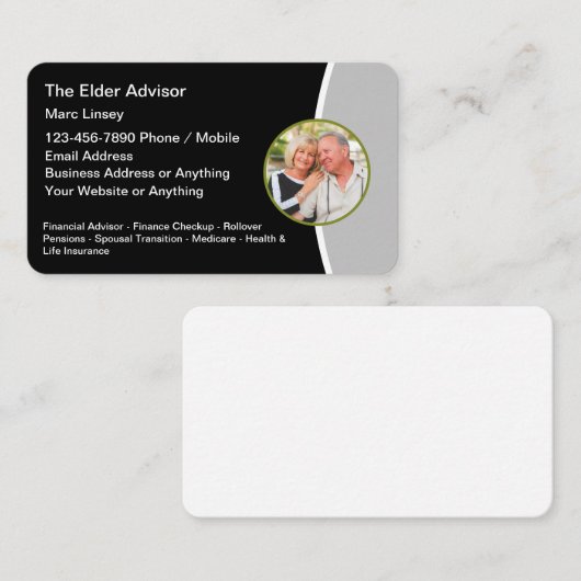 Financieel senior adviseur pensioenfondsen Visitek Visitekaartje (Voorkant / Achterkant)