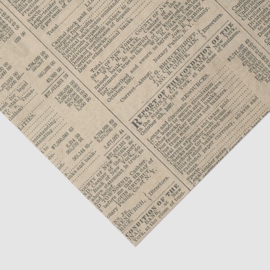 financieel verslag Krant Tissuepapier (Detail)