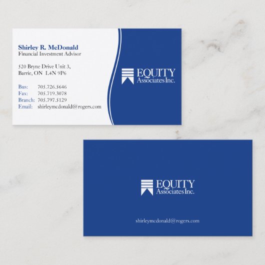 Financieel Visitekaartje (Voorkant / Achterkant)