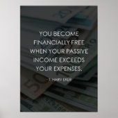 Financieel vrij - passief inkomen vs. kosten poster (Voorkant)